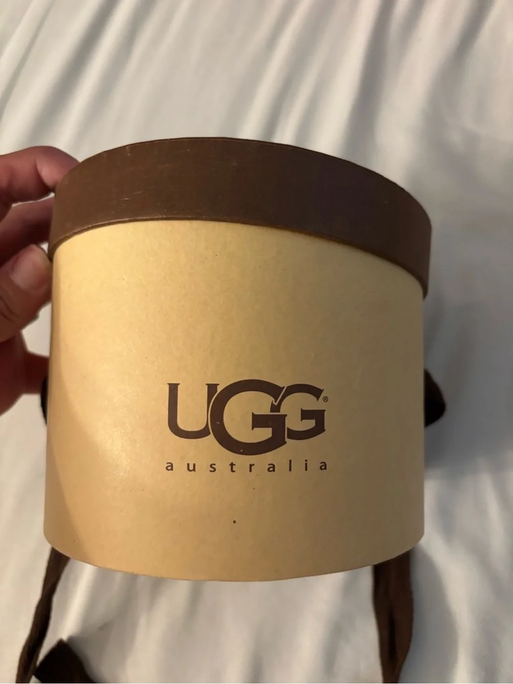 Ugg Australian Ear Muffs Black Shearling Sheepskin and Suede